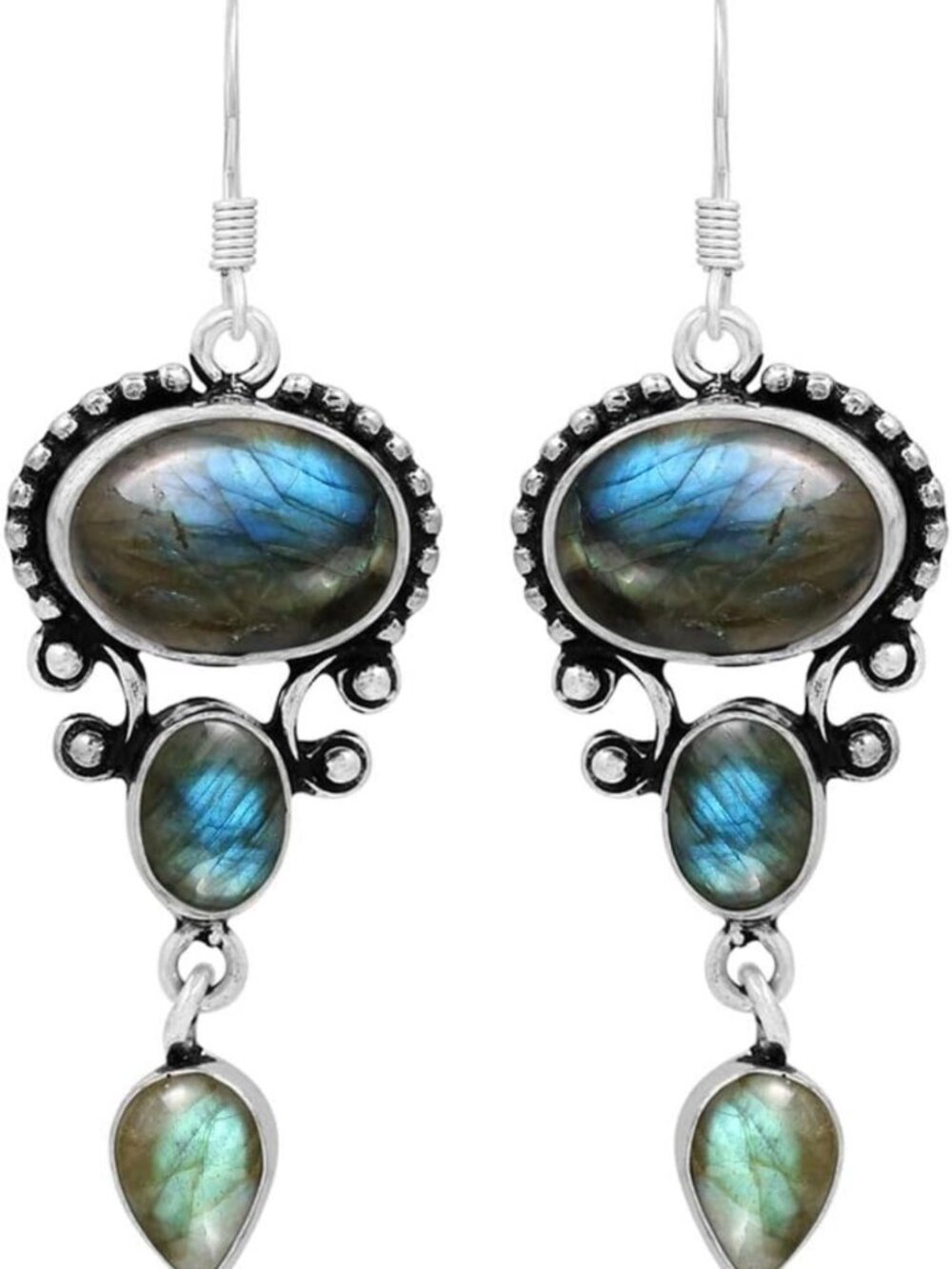 Stylish Lightweight Dangle & Drop Earrings with Natural Gemstones in 925 Silver